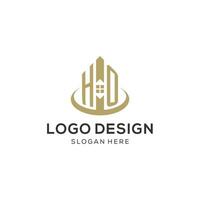 initiale ho logo avec Créatif maison icône, moderne et professionnel réel biens logo conception vecteur
