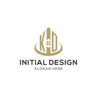 initiale kd logo avec Créatif maison icône, moderne et professionnel réel biens logo conception vecteur