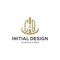 initiale cq logo avec Créatif maison icône, moderne et professionnel réel biens logo conception vecteur