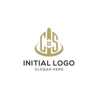 initiale cs logo avec Créatif maison icône, moderne et professionnel réel biens logo conception vecteur