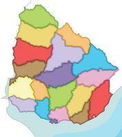 vecteur illustré Vide carte de Uruguay avec départements et administratif divisions, et voisin des pays. modifiable et clairement étiqueté couches.