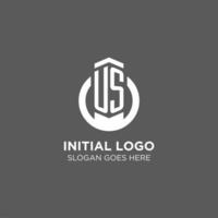 initiale nous cercle rond ligne logo, abstrait entreprise logo conception des idées vecteur