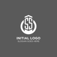 initiale ss cercle rond ligne logo, abstrait entreprise logo conception des idées vecteur