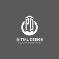 initiale pd cercle rond ligne logo, abstrait entreprise logo conception des idées vecteur