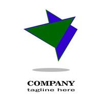 origami logo conception. bleu et vert. vecteur