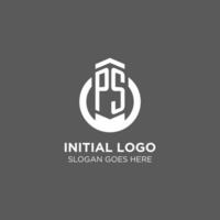 initiale ps cercle rond ligne logo, abstrait entreprise logo conception des idées vecteur