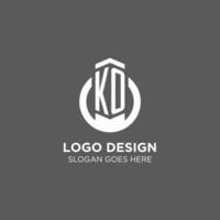 initiale ko cercle rond ligne logo, abstrait entreprise logo conception des idées vecteur