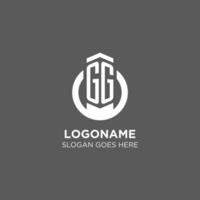 initiale gg cercle rond ligne logo, abstrait entreprise logo conception des idées vecteur