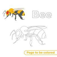 coloriage d'abeille pour les enfants vecteur
