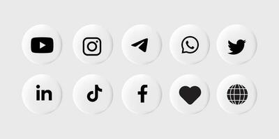 social médias icône isolé sur blanc Contexte vecteur