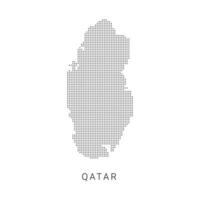 à pois carte de Qatar. le forme avec noir points sur lumière Contexte vecteur