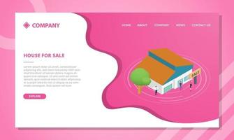 concept de vente de maison pour le modèle de site Web ou la page d'accueil de destination vecteur