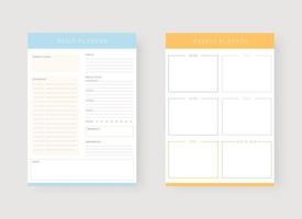 modèle de planificateur quotidien et hebdomadaire. ensemble de planificateur et liste de choses à faire. vecteur