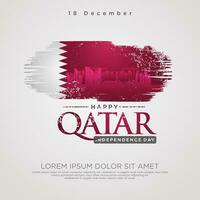 Qatar indépendance journée salutation carte vecteur