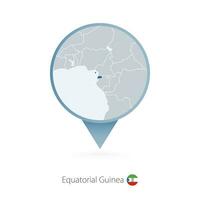 carte épingle avec détaillé carte de équatorial Guinée et voisin des pays. vecteur