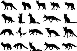 Renard silhouette, Renard clipart, Renard vecteur illustration, Renard silhouettes