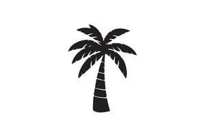 une noir silhouette noix de coco arbre clipart sur une blanc Contexte vecteur