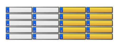 européen nombre assiette auto. information signe. les options pour véhicule Licence assiettes. vecteur