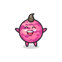 personnage de dessin animé heureux bébé boule de crème glacée vecteur