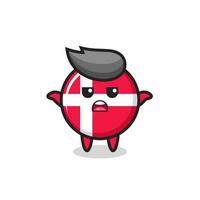 danemark drapeau badge mascotte personnage disant je ne sais pas vecteur
