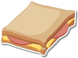 autocollant sandwich jambon fromage sur fond blanc vecteur