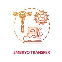 icône de concept rouge de transfert d'embryons vecteur