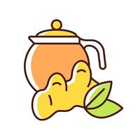 icône de couleur rvb thé au gingembre vecteur