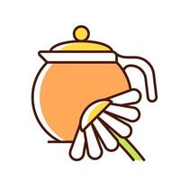 icône de couleur rvb thé camomille vecteur