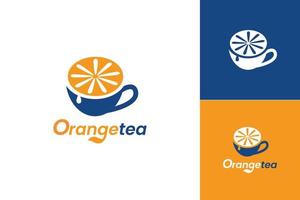 thé orange logo icône design concept vecteur