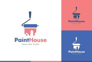 concept de vecteur de conception de logo de maison de peinture