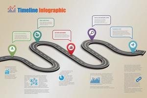 Feuille de route d'entreprise chronologie infographie, illustration vectorielle vecteur