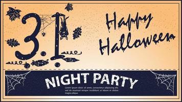 invitation vintage pour les vacances d'halloween date de vacances 31 vecteur