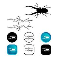 jeu d'icônes d'insectes chalcosoma abstrait vecteur