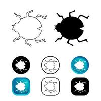 jeu d'icônes d'insectes coccinelles abstraites vecteur