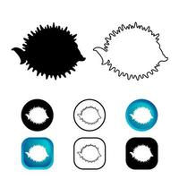 jeu d'icônes animal abstrait poisson ballon vecteur