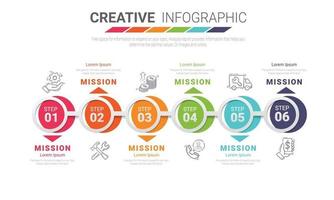 éléments de conception infographique pour votre entreprise avec 6 options vecteur