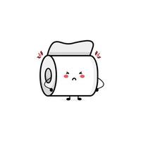 illustration de personnage de papier toilette mignon logo enfants jouent modèle de jouets vecteur