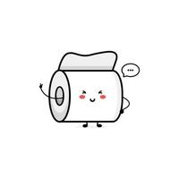 illustration de personnage de papier toilette mignon logo enfants jouent modèle de jouets vecteur