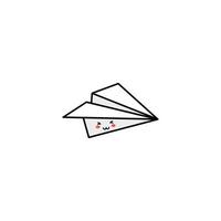 mignon origami avion personnage illustration sourire heureux mascotte vecteur