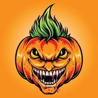 illustrations de citrouilles joker halloween vecteur