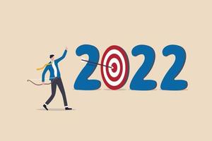 objectif commercial ou objectif de développement personnel de l'année 2022, nouvel an vecteur