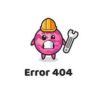 erreur 404 avec la mascotte mignonne de boule de crème glacée vecteur