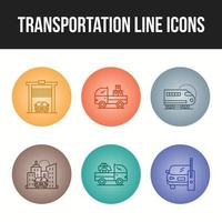 jeu d'icônes d'icône de ligne de transport unique vecteur