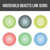 jeu d'icônes vectorielles objets ménagers uniques vecteur