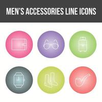 jeu d'icônes vectorielles accessoires pour hommes vecteur