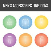 jeu d'icônes vectorielles accessoires pour hommes vecteur