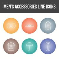 jeu d'icônes vectorielles accessoires pour hommes vecteur
