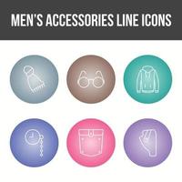 jeu d'icônes vectorielles accessoires pour hommes vecteur