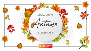 automne vente spéciale vector illustration fond blanc