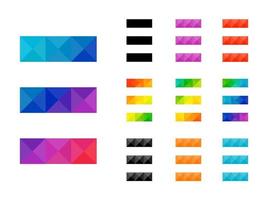 ensemble de trois lignes colorées ou icône de menu d'options vecteur